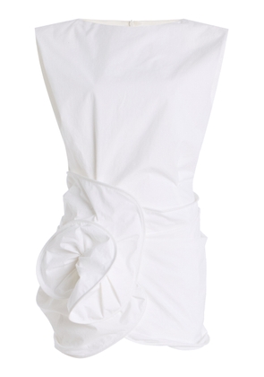 Magda Butrym Exclusive Riviera Rose-Detailed Cotton Mini Dress - Moda Operandi