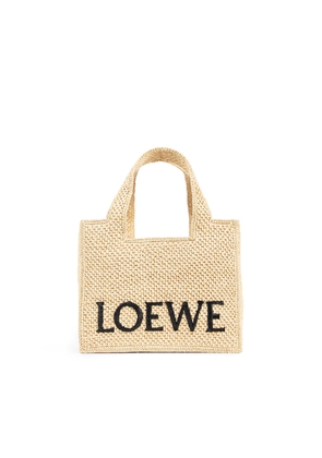Small LOEWE Font tote in raffia