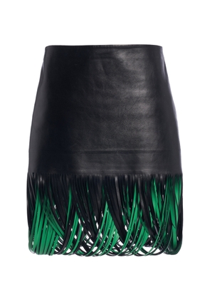 Bottega Veneta Fringe-Trimmed Leather Mini Skirt - Moda Operandi