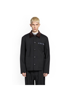 Wool Jacket with Corduroy Collar