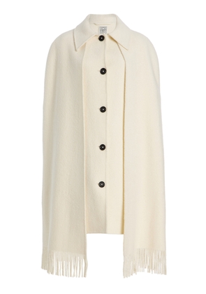 Toteme Fringed Wool-Blend Cape Coat - Moda Operandi
