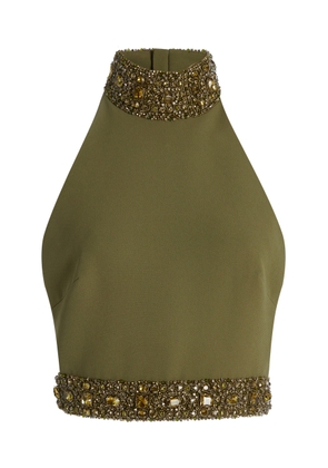 Zuhair Murad Embellished Cady Crop Top - Moda Operandi