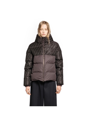 Brown FF nylon down jacket