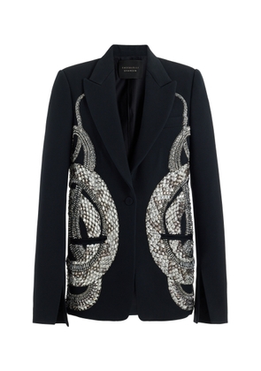 Cucculelli Shaheen Battle Royale Crystal-Embellished Silk-Wool Blazer Jacket - Moda Operandi