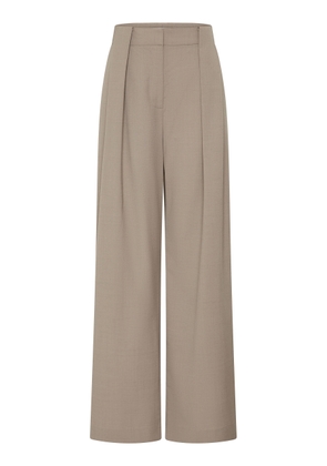 St. Agni Pleated Wool-Blend Wide-Leg Pants - Moda Operandi