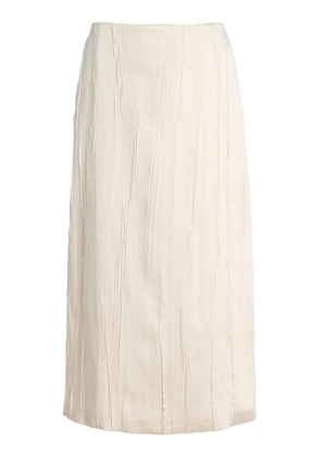 Brandon Maxwell The Tierney Textured Satin Midi Skirt - Moda Operandi