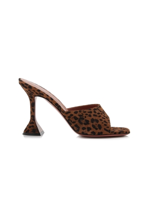 Amina Muaddi Lupita Leopard Suede Mules - Moda Operandi