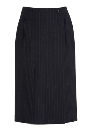 Prada Pinstriped Wool Midi Skirt - Moda Operandi