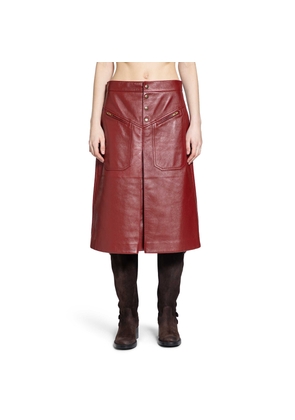 Knee-Length Skirt in Leather
