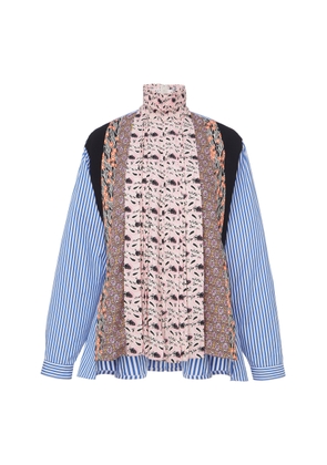 Prada Pleated Patchwork Shirt - Moda Operandi