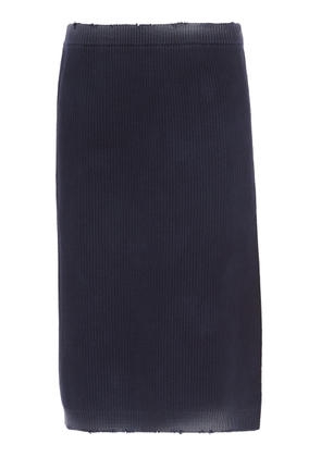 Miu Miu Low-Rise Faded Cotton Midi Skirt - Moda Operandi