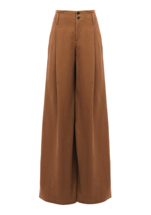 Chloé Pleated Organic Cotton Canvas Wide-Leg Pants - Moda Operandi