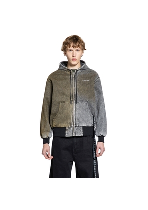 Padded Denim Jacket Dirty Print