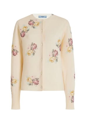 Prada Camellia-Wool Cardigan - Moda Operandi