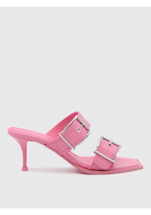 McQueen mules in leather