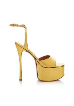Amina Muaddi Aya Platform Leather Sandals - Moda Operandi
