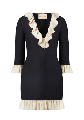 Valentino Garavani Ruffled-Trim Flax Mini Dress - Moda Operandi