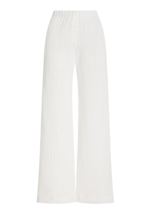 Leset Pointelle-Knit Cotton Boxer Pants - Moda Operandi