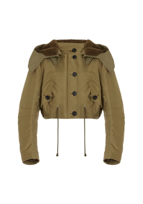 Prada Fleece-Lined Cotton Cropped Jacket - Moda Operandi