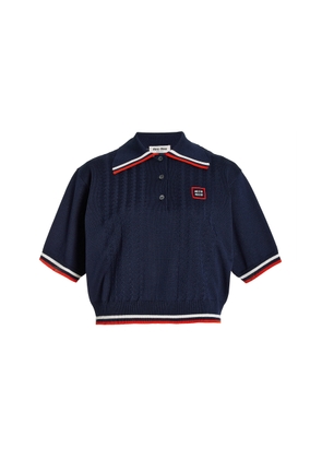 Miu Miu Silk-Cotton Polo Sweater - Moda Operandi