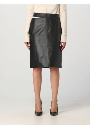 Fendi midi leather skirt