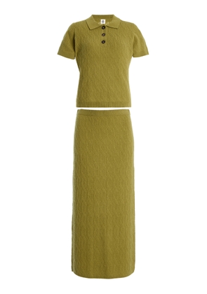 THE GARMENT Exclusive Como Cable-Knit Wool-Cashmere Polo Set - Moda Operandi