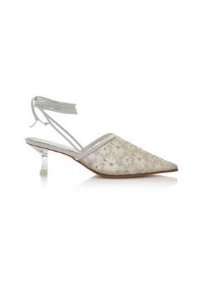 Reike Nen Exclusive Riviera Bit Convertible Floral-Mesh Mules - Moda Operandi