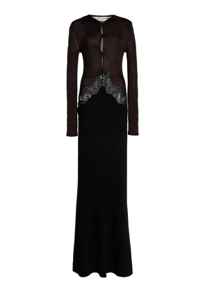 Christopher Esber Open Twist Lace-Trimmed Maxi Dress - Moda Operandi