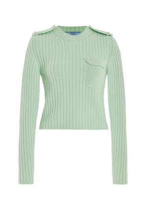 Prada Cropped Knit Cashmere Sweater  - Moda Operandi