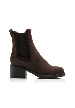 Tod's Shearling-Lined Nubuck Chelsea Boots - Moda Operandi