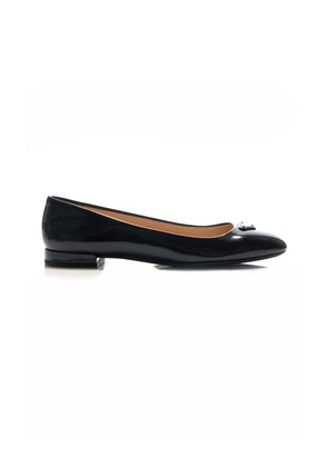 Prada Logo-Detailed Leather Ballet Flats - Moda Operandi