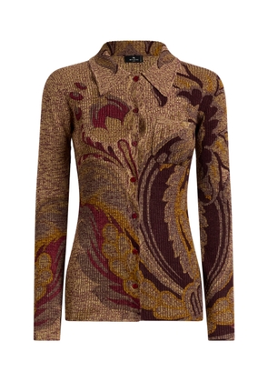 Etro Paisley-Jacquard Wool Cardigan - Moda Operandi