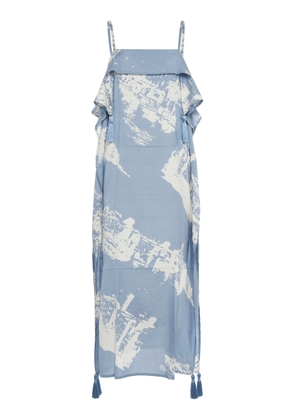 Bottega Veneta Draped Silk-Cotton Midi Dress - Moda Operandi
