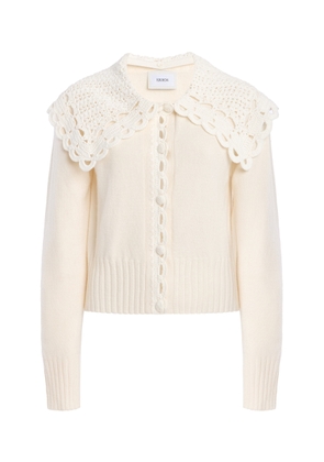 Erdem Lace-Collared Wool-Blend Cardigan - Moda Operandi