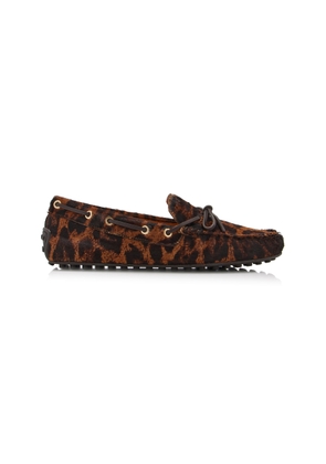 Tod's Leopard-Print Pony Hair Driving Loafers - Moda Operandi