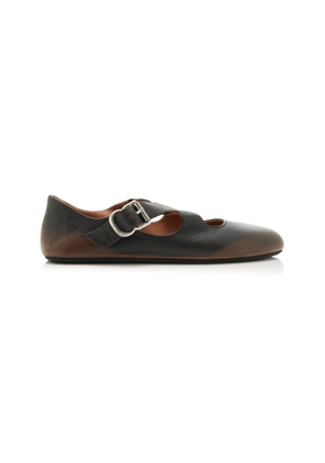 ALAÏA Criss Cross Leather Ballet Flats - Moda Operandi