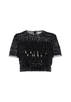 Carolina Herrera Embroidered Tulle Crop Top - Moda Operandi