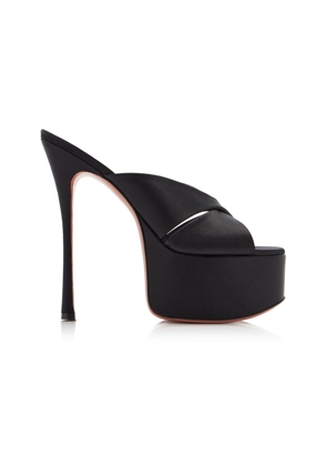 Amina Muaddi Salma Satin Platform Sandals - Moda Operandi