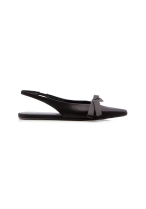 Balenciaga Nano Bow-Detailed Satin Slingback Pumps - Moda Operandi
