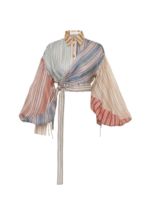 Zimmermann Rebellion Striped Linen-Silk Top - Moda Operandi