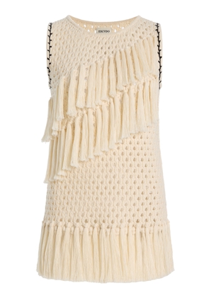 ESCVDO Exclusive Espina Fringed Crocheted Cotton Top - Moda Operandi