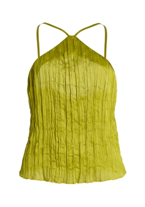 STAUD Akari Crinkled-Satin Top - Moda Operandi