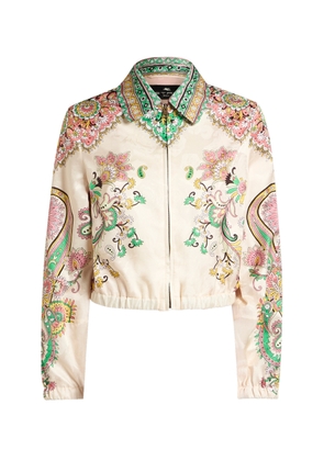 Etro Printed Silk-Blend Bomber Jacket - Moda Operandi