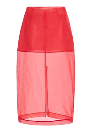 The Frankie Shop Peri Sheer Silk-Blend Midi Skirt - Moda Operandi