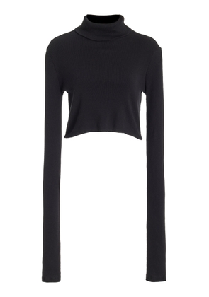 Éterne Cropped Cotton-Blend Turtleneck Top  - Moda Operandi