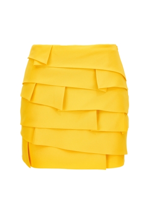 Versace Pleated Satin Mini Skirt - Moda Operandi