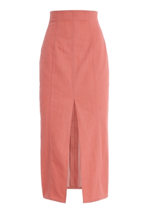 Carolina Herrera High-Waisted Cotton-Blend Twill Midi Skirt - Moda Operandi