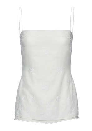Magda Butrym Broderie Anglaise Cotton-Linen Top - Moda Operandi