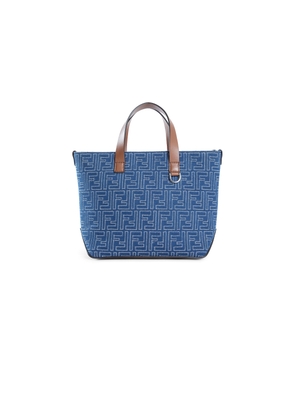 FF Denim-Effect Shopping Bag Small