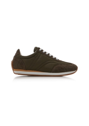 Toteme Quilted Suede-Trimmed Sneakers - Moda Operandi
